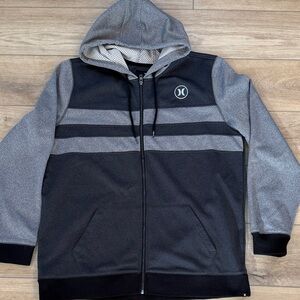 Hurley Two-Tone Black and Gray zip hoodie size XXL